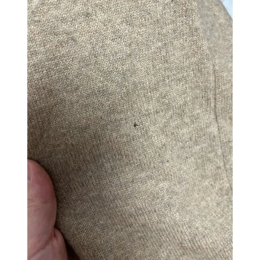 Vintage Puritan 100% Two Ply Lambswool Tan V-Neck Sweater Size XL Men’s